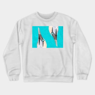 Gannets Marbled Paper Collage Crewneck Sweatshirt